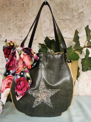 Sac baluchon en simili & gros nœud