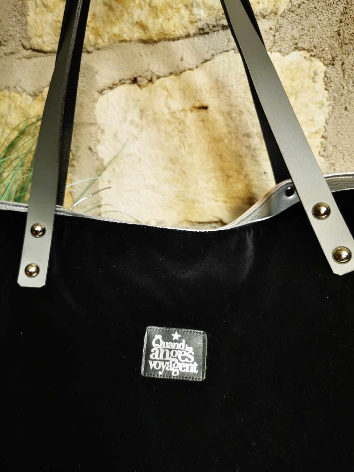 Sac cabas ailes sequins en velours – Image 7