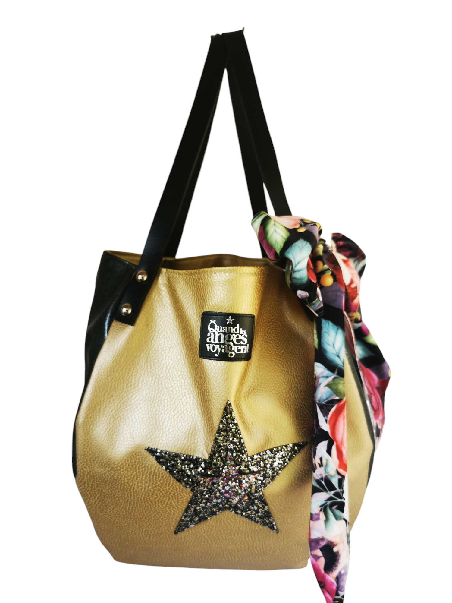 Sac baluchon en simili & gros nœud – Image 4