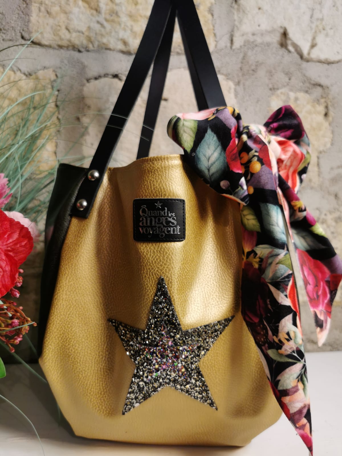 Sac baluchon en simili & gros nœud – Image 11