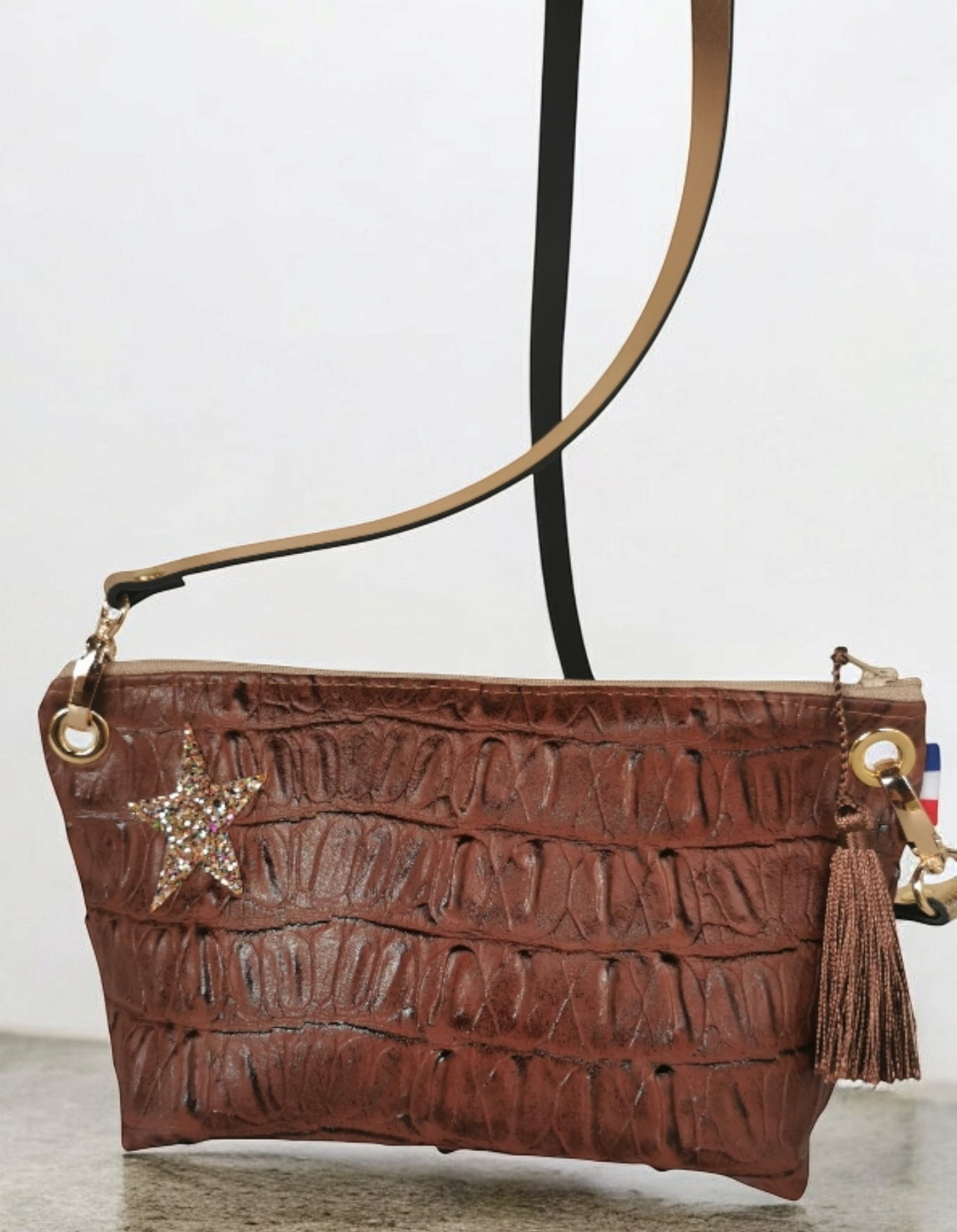 Mini sac sortie en simili croco